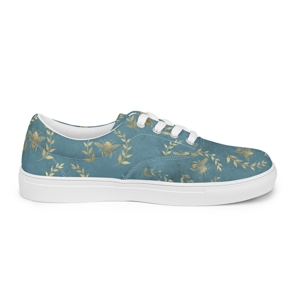 Glory Bee Women’s Canvas Sneakers - Aqua Blue Color - https://ascensionemporium.net