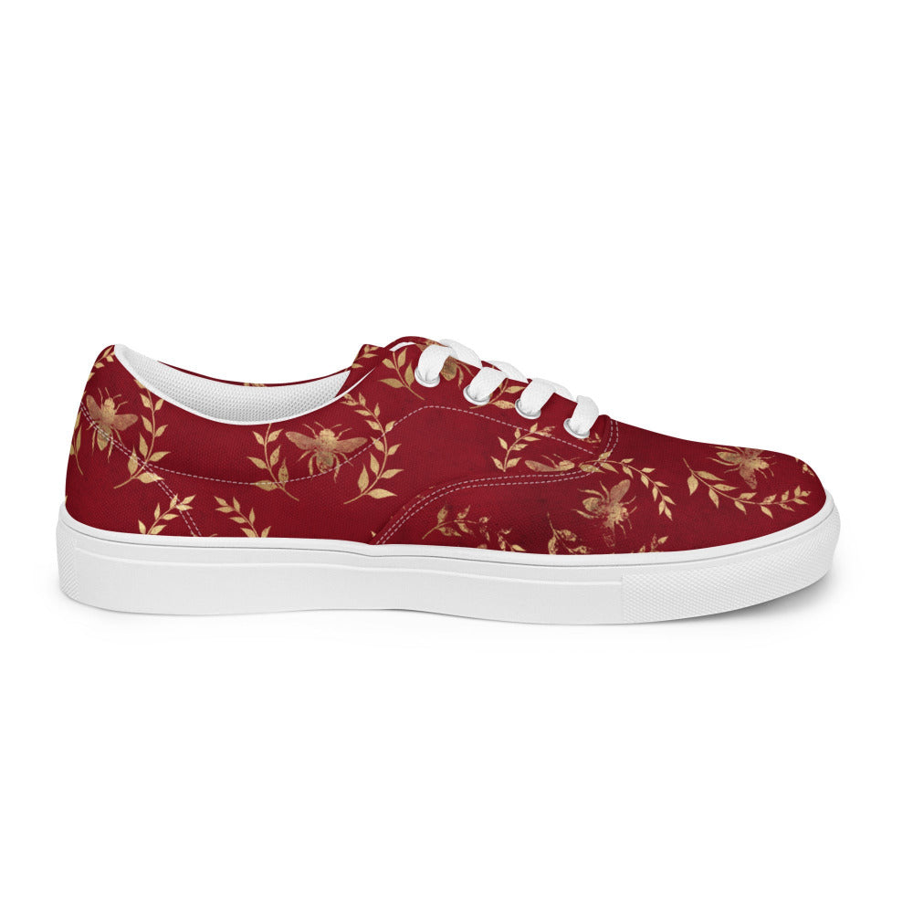 Glory Bee Women’s Canvas Sneakers - Wine Red Color - https://ascensionemporium.net
