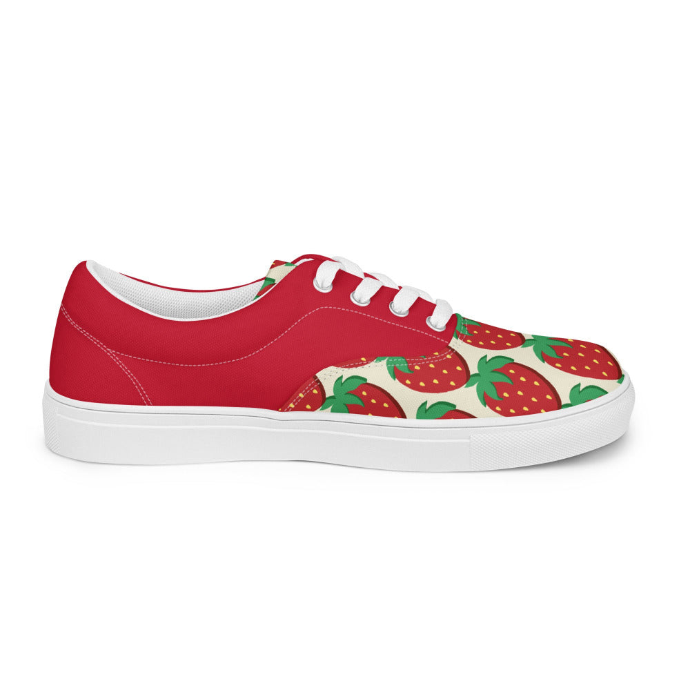 Strawberries And Cream Womens Canvas Sneakers - https://ascensionemporium.net