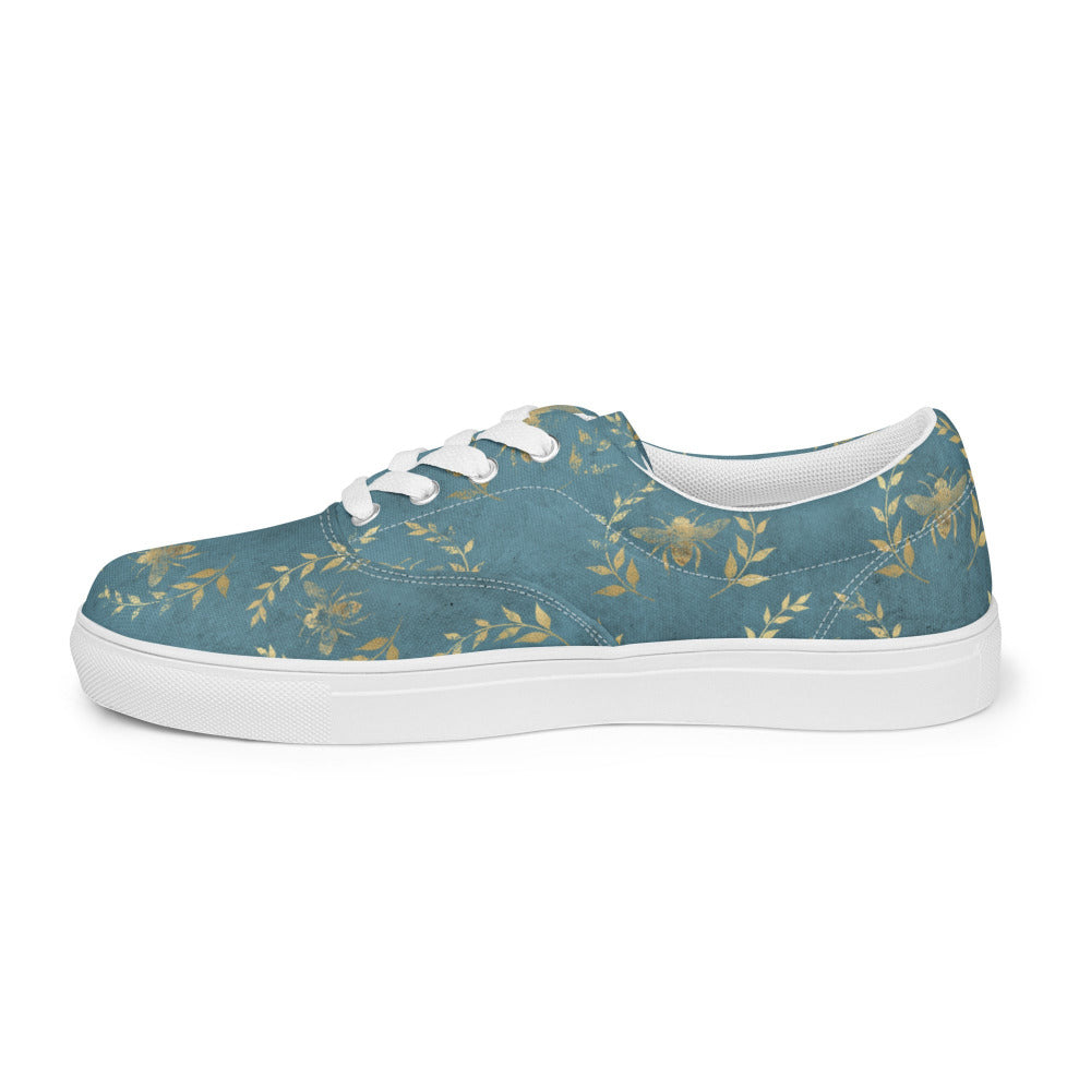 Glory Bee Women’s Canvas Sneakers - Aqua Blue Color - https://ascensionemporium.net