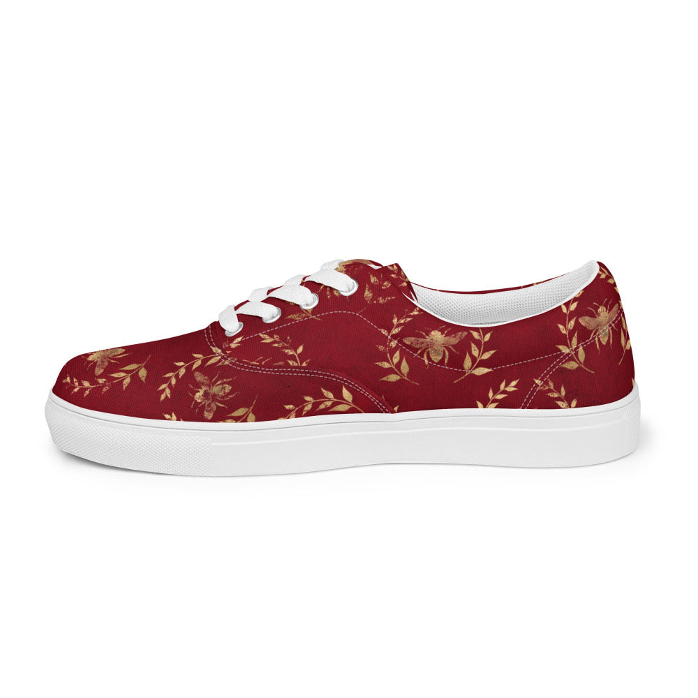 Glory Bee Women’s Canvas Sneakers - Wine Red Color - https://ascensionemporium.net