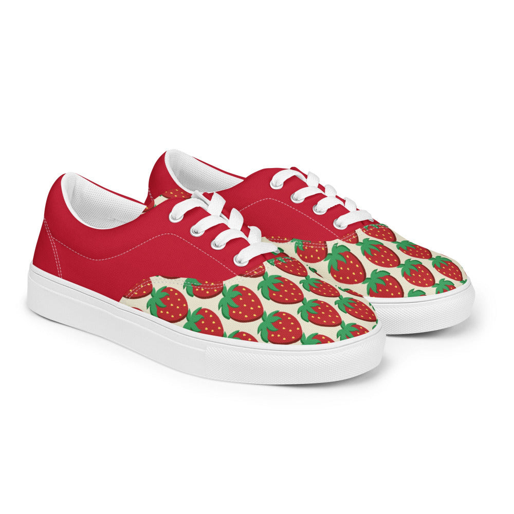 Strawberries And Cream Womens Canvas Sneakers - https://ascensionemporium.net