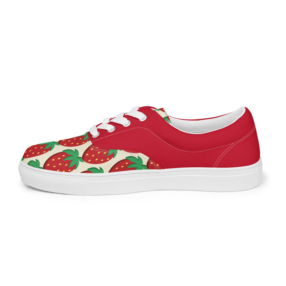 Strawberries And Cream Womens Canvas Sneakers - https://ascensionemporium.net