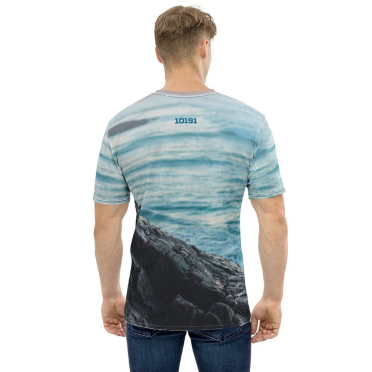 Dune — Straight Outta Caladan Men's All-Over Print Crew Neck T-Shirt With Model Back View by https://ascensionemporium.net
