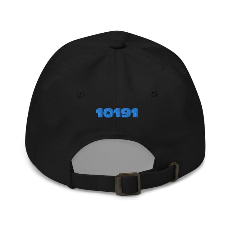 Dune Black Adjustable Cap with Blue Stitch Embroidery Back - https://ascensionemporium.net