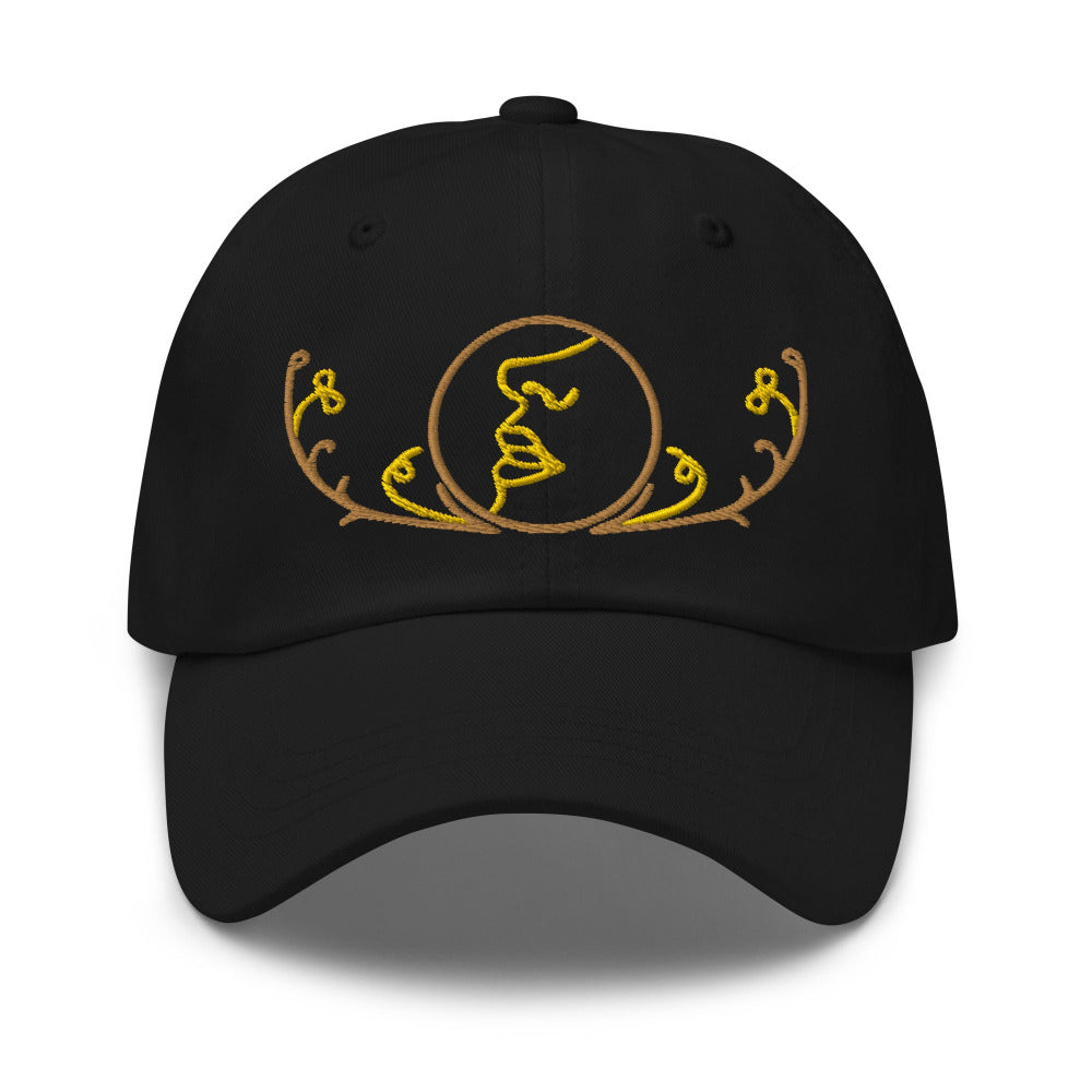 Dune Bene Gesserit Adjustable Cap with Gold Stitch Embroidery - Black Color - https://ascensionemporium.net