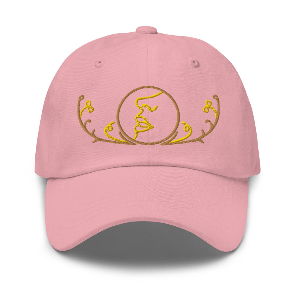 Dune Bene Gesserit Adjustable Cap with Gold Stitch Embroidery - Pink Color - https://ascensionemporium.net