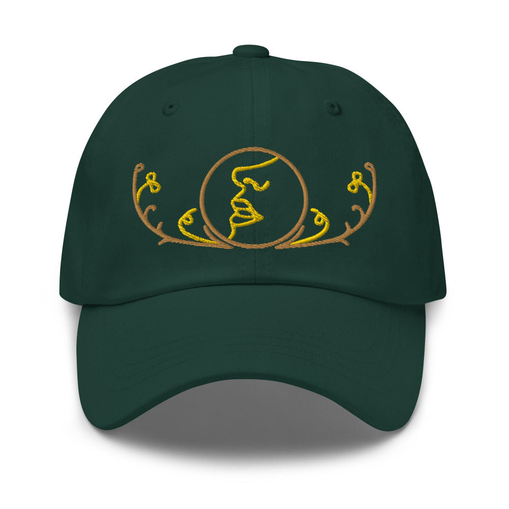 Dune Bene Gesserit Adjustable Cap with Gold Stitch Embroidery - Spruce Color  - https://ascensionemporium.net