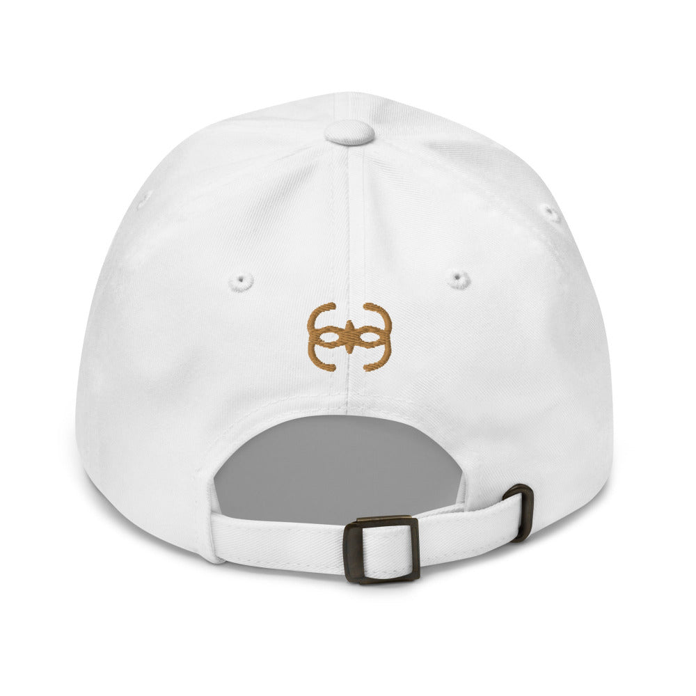 Dune Bene Gesserit Adjustable Cap with Gold Stitch Embroidery - White Color - https://ascensionemporium.net