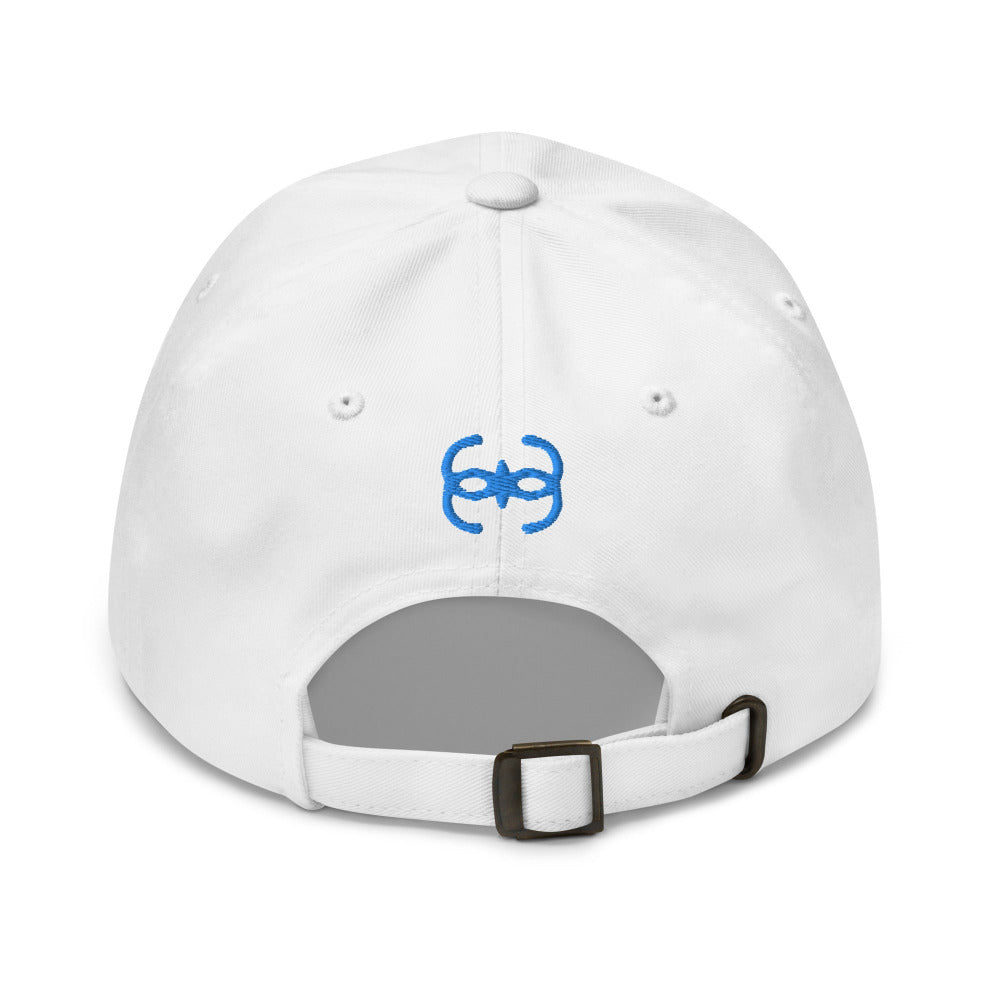 Dune Bene Gesserit Adjustable Cap with Blue Stitch Embroidery - White Color - https://ascensionemporium.net