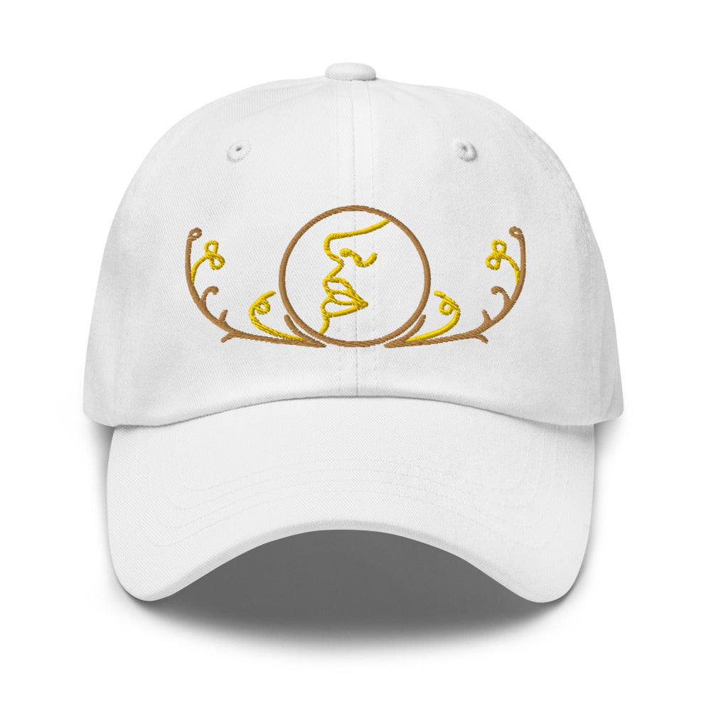 Dune Bene Gesserit Adjustable Cap with Gold Stitch Embroidery - White Color - https://ascensionemporium.net