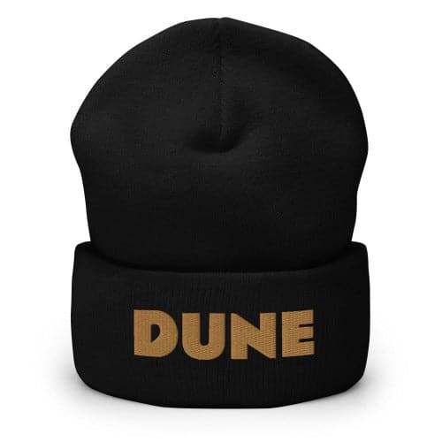 Dune - Cuffed Beanie with Gold Stitch Embroidery by https://ascensionemporium.net