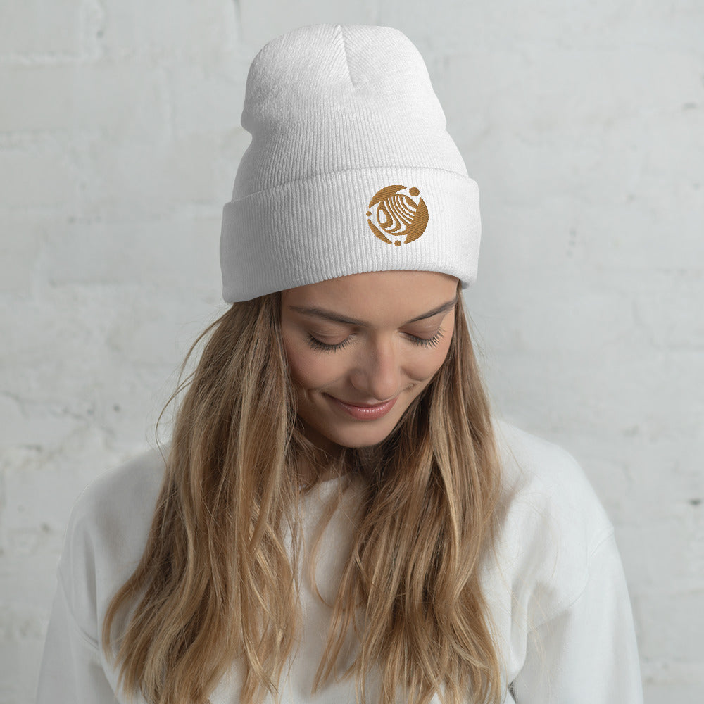Dune - Ancient Arrakis With Moons Cuffed Beanie - Gold Embroidery - https://ascensionemporium.net
