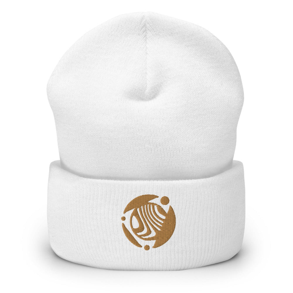 Dune - Ancient Arrakis With Moons Cuffed Beanie - Gold Embroidery - https://ascensionemporium.net