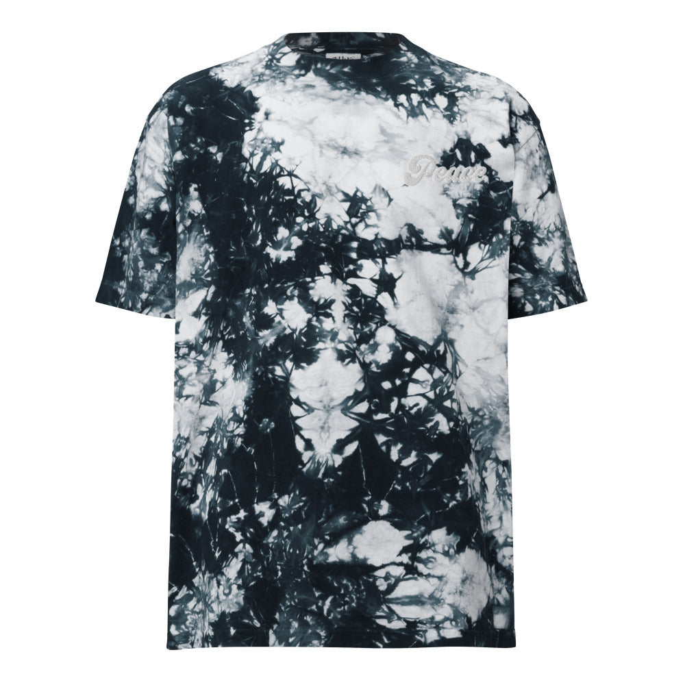 Peace Oversized Embroidered Tie-Dye T-Shirt - https://ascensionemporium.net