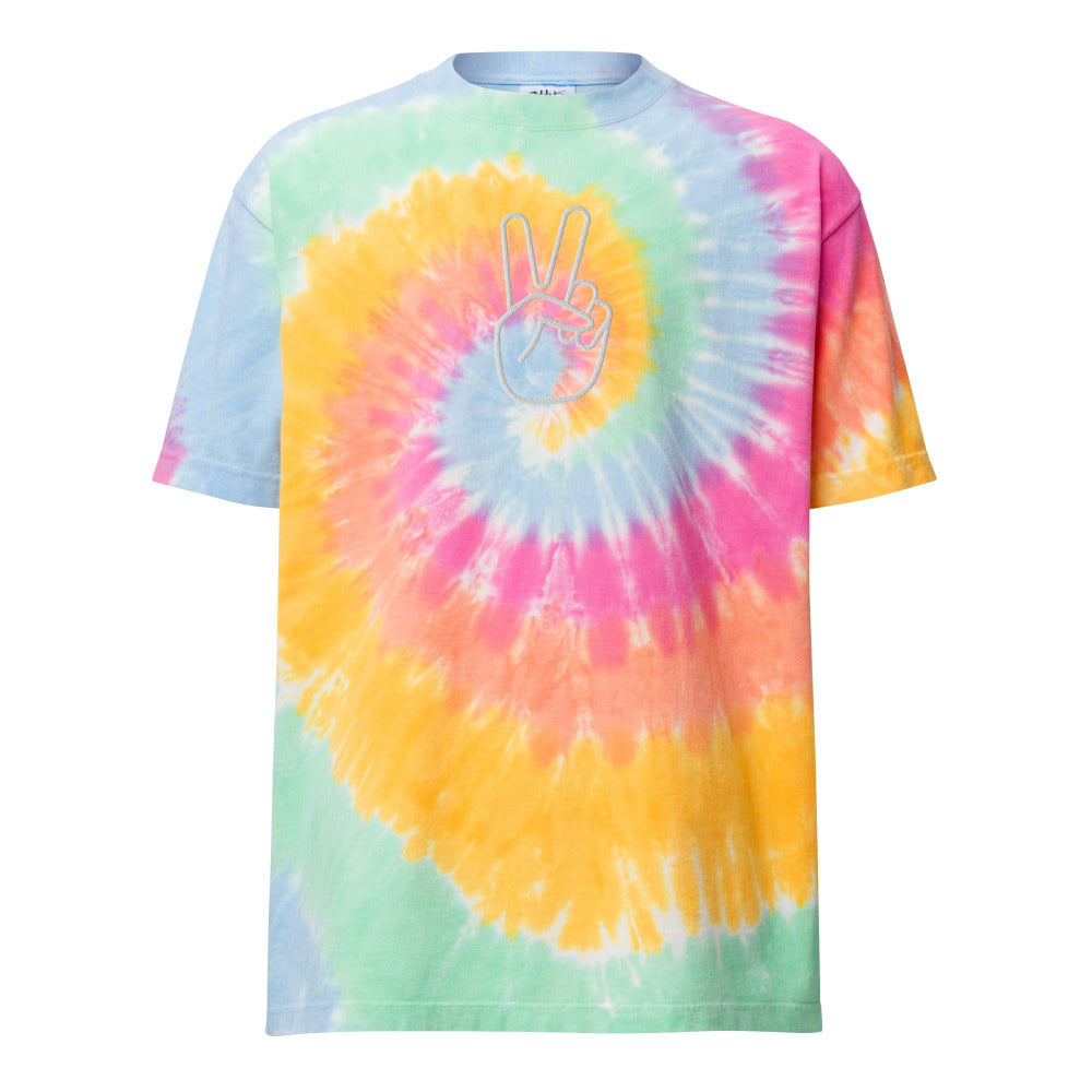 Peace Sign Embroidered Tie Dye TShirt - https://ascensionemporium.net