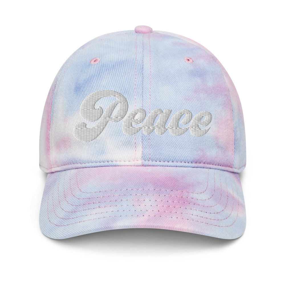 Peace Embroidered Adjustable Tie-Dye Cap - https://ascensionemporium.net