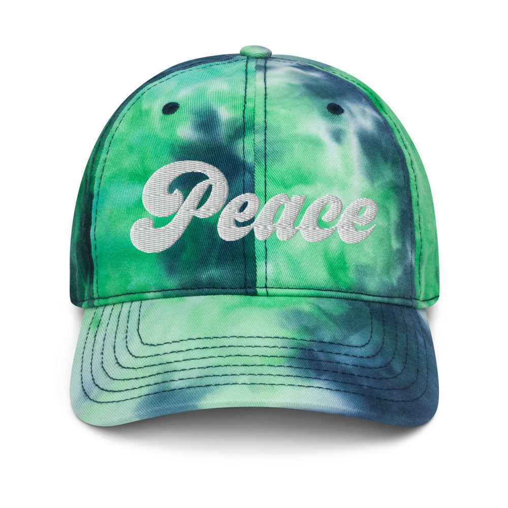 Peace Embroidered Adjustable Tie-Dye Cap - https://ascensionemporium.net