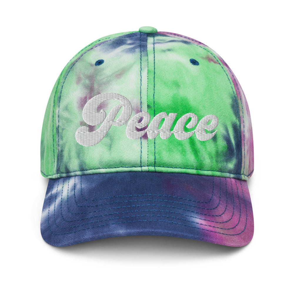 Peace Embroidered Adjustable Tie-Dye Cap - https://ascensionemporium.net