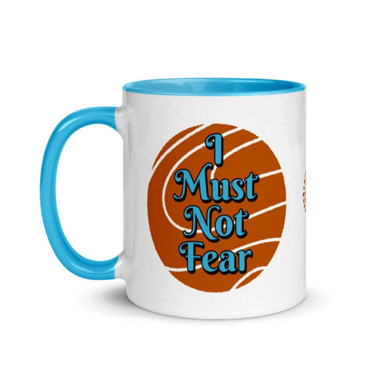 Dune - I Must Not Fear, Fear Is The Mind Killer Mug with Blue Color Inside And On Handle by https://ascensionemporium.net